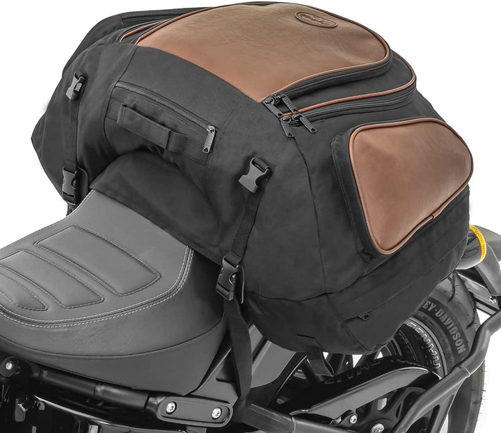 Craftride - Motorrad Hecktasche Vintage Gepäck-Tasche kompatibel für sozius hinten