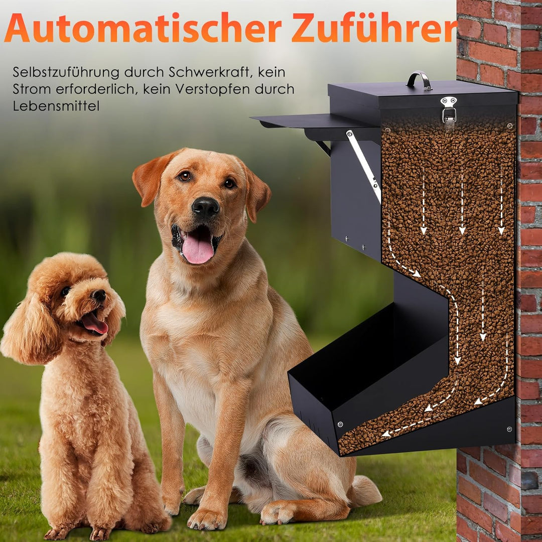 Automatische Hundefütterung im Freien hängende Haustierfutter-Feeder grosse Rasse 25 lbs, galvanisie