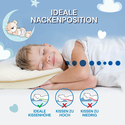 VITAPUR MemoDream Junior Kid's Kissen, Memory-Schaum, hypoallergen, weich, waschbar, Zertifiziert na