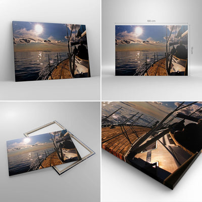 Bilder auf Leinwand 100x70cm Leinwandbild Kroatien Yacht Segeln Segelboot Gross Wanddeko Bild Schlaf