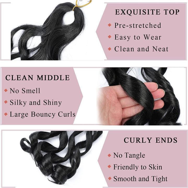 WoWCFyyds 8 Packs French Curl Braiding Hair 20 Inch Loose Wave Spiral curly braiding hair extensions