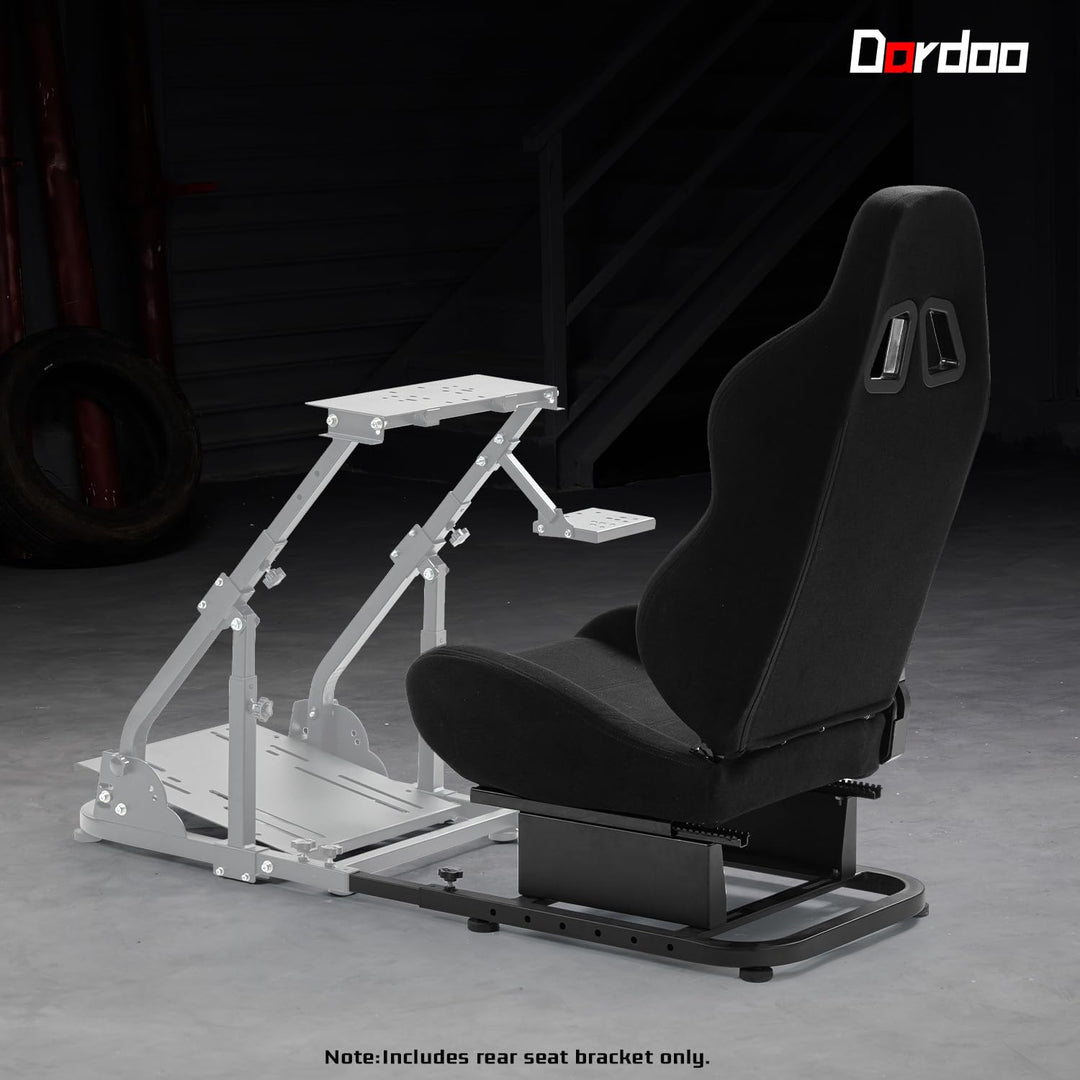 Dardoo Rear Seat Frame Racing Wheel Stand Accessories with Black Seat Sturdy Fit for Steering Wheel