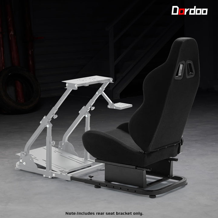 Dardoo Rear Seat Frame Racing Wheel Stand Accessories with Black Seat Sturdy Fit for Steering Wheel