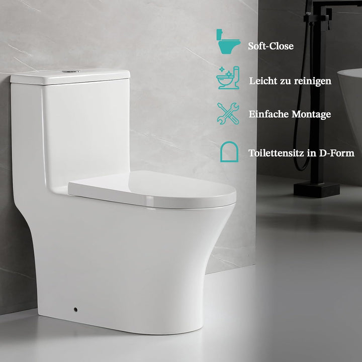 Toilettendeckel mit Absenkautomatik, WC Sitz mit Absenkautomatik, Klodeckel mit Quick Release Funkti