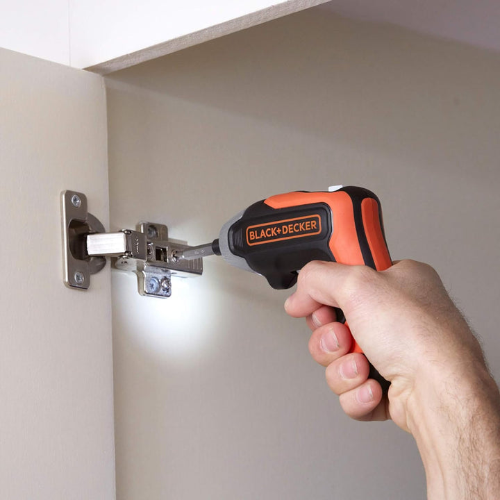 Black+Decker Akku-Schrauber (3.6 Volt, 5.5 Nm, mit LED-Licht, handlicher Schrauber für kleinere Schr