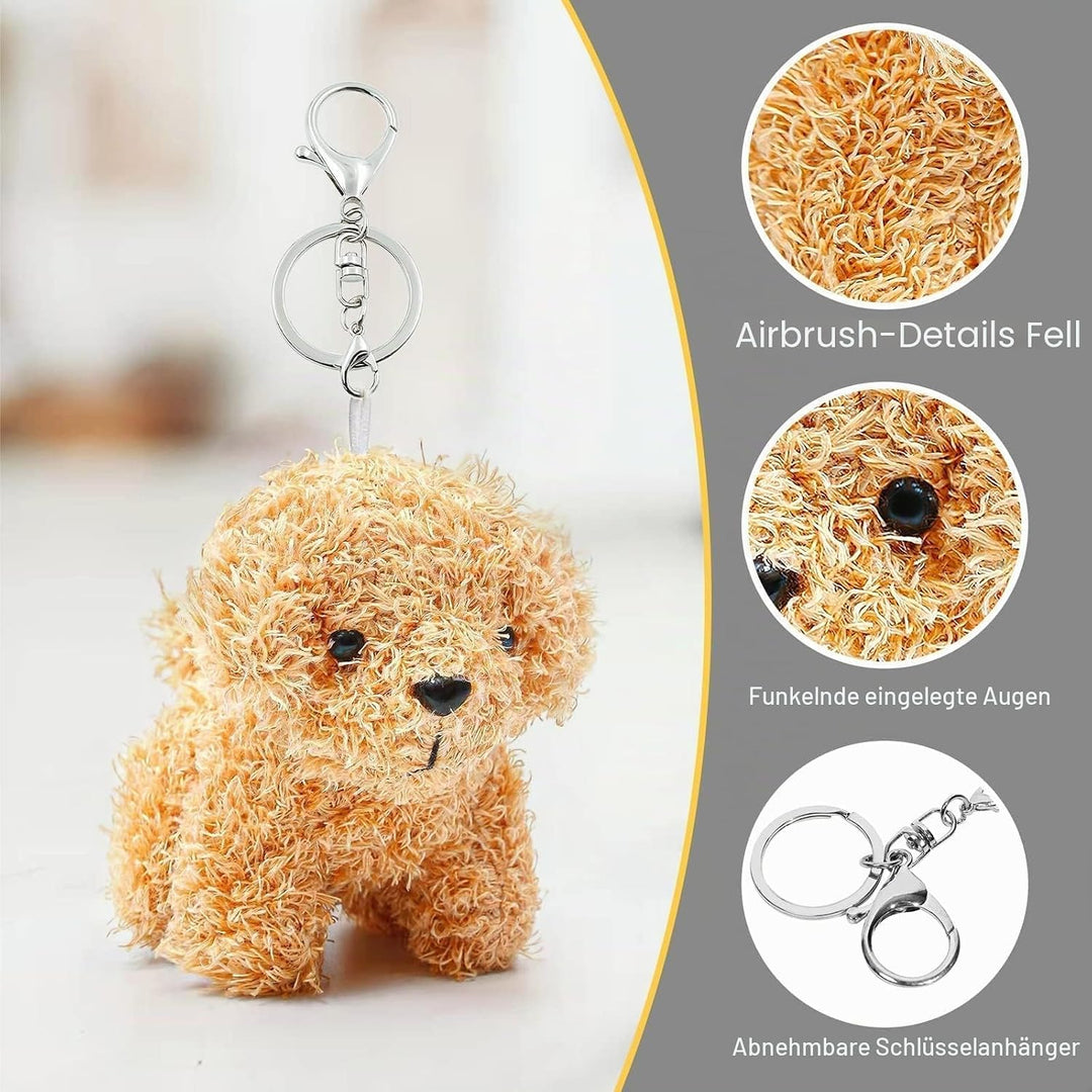 ANBOOR 3 Kleine Kuscheltiere 12cm Süsses Hündchen-Plüsch-Stofftier Mit Schlüsselanhänger Für Partyge