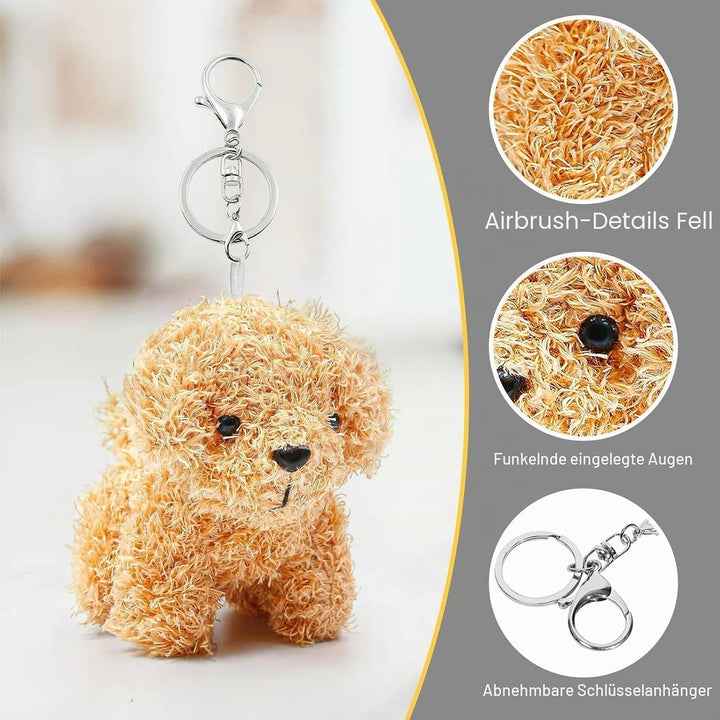 ANBOOR 3 Kleine Kuscheltiere 12cm Süsses Hündchen-Plüsch-Stofftier Mit Schlüsselanhänger Für Partyge