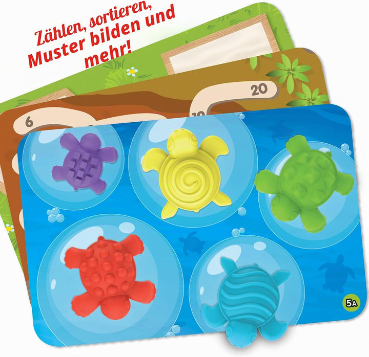 Learning Resources Mathe-Aktivitätsset Taktile Schildkröten, Zahlen lernen für Kleinkinder, Mathe-Zä