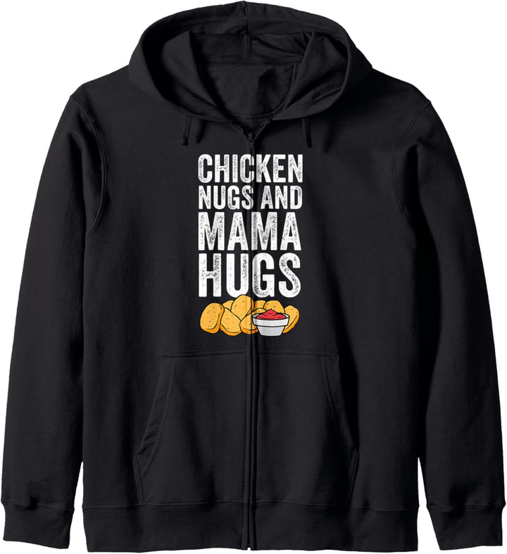 Lustige Huhn Nuggets Mama Umarmungen Frauen Männer Kinder Kapuzenjacke