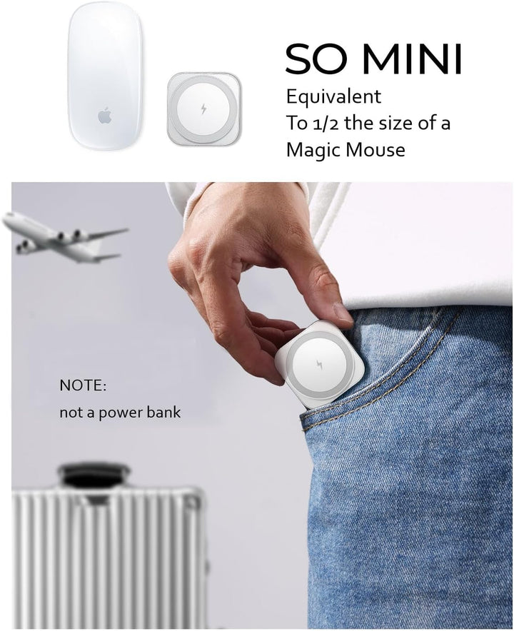 LISEN Induktive Ladestation für Apple Watch Und iPhone [Super Tragbar] Magsafe Ladestation,Reisen Wi