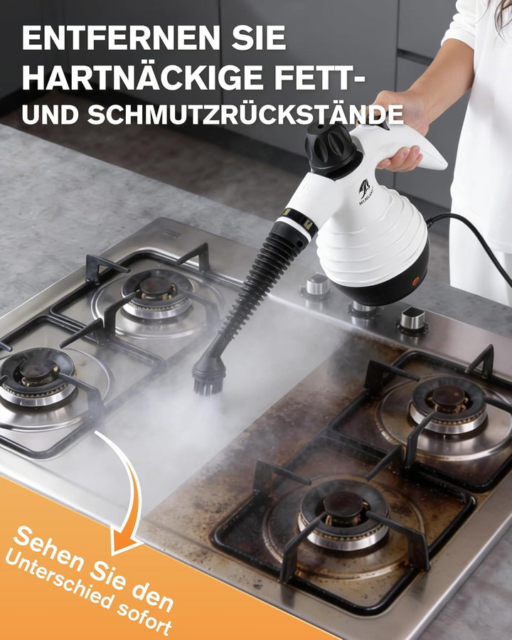 MLMLANT Dampfreiniger, Handdampfreiniger Haushaltsreiniger mit Sicherheitsverschluss und 10 Zubehört