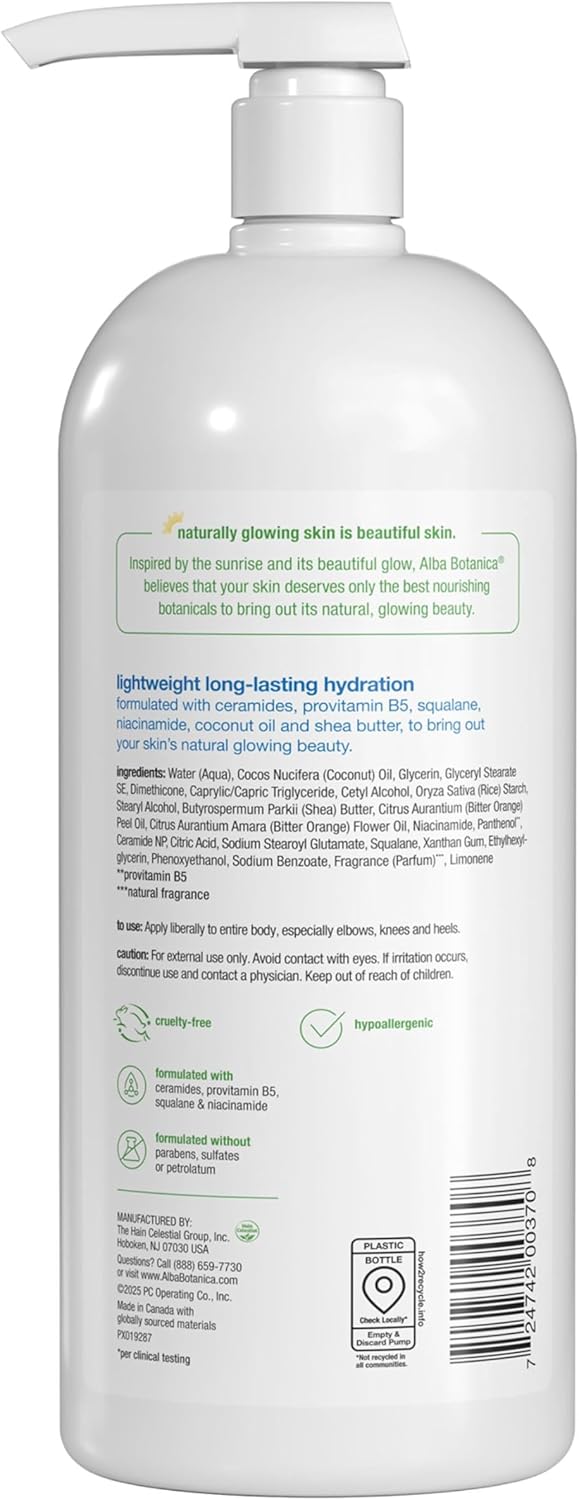 Alba Botanica Very Emollient Body Lotion, Maximum Dry Skin Formula, 32-Ounce Bottle