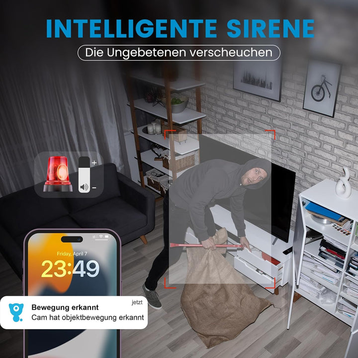 little elf Überwachungskamera Innen, [2022 Neu] Babyphone mit Kamera mit Zwei-Wege-Audio, Bewegungse