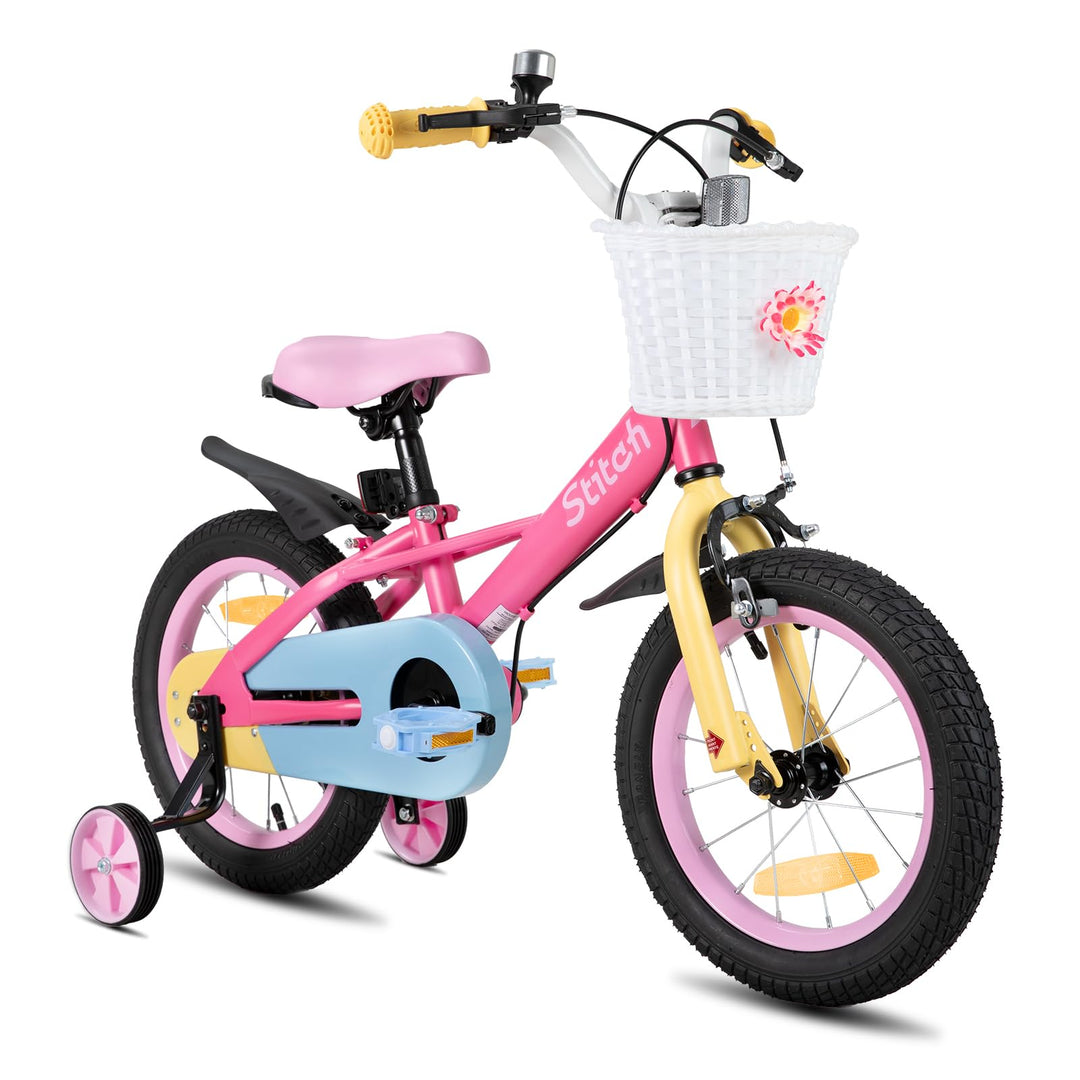 STITCH Macaron 12/14/16/18 Zoll Kinderfahrrad für 2-9 jährige Mädchen &amp; Jungen, 12/14/16/18 Zoll Mäd
