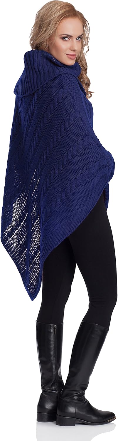 Merry Style Damen Poncho N4293 Einheitsgrösse Dunkelblau, Einheitsgrösse Dunkelblau
