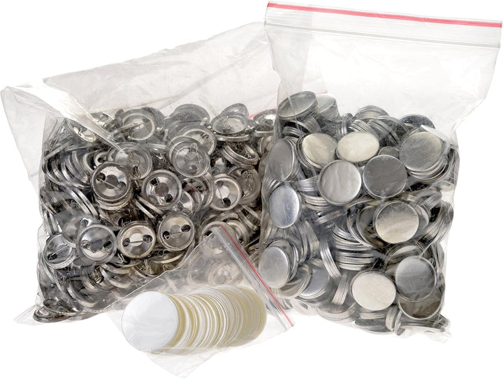 Buttonrohlinge 25mm (500 Stück) für Badgematic Buttonmaschine mit Sicherheitsnadel