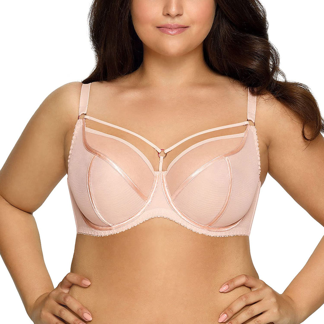 AVA Dame Soft-BH Netz Streifen Musterlos Träger Glänzend 1923 Protea Maxi 65D Beige, 65D Beige