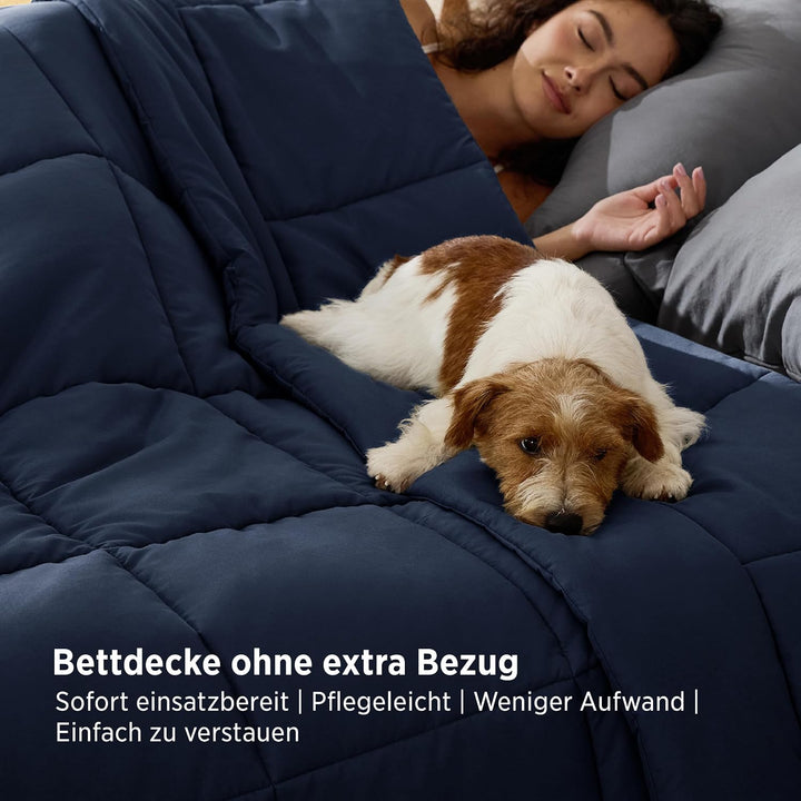 BEDSURE Bettdecke 155x220 - Ganzjahresdecke 4 Jahreszeiten, Steppdecke für Allergiker 300GSM Duvet 1