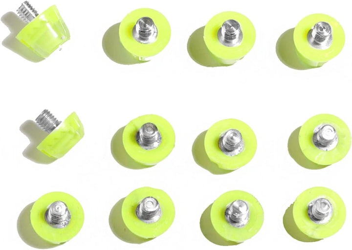 12 Tacos Fussballersatzteile aus Gummi für Fussballstiefel Gelb, Fluoreszierend, Gelb, Fluoreszieren