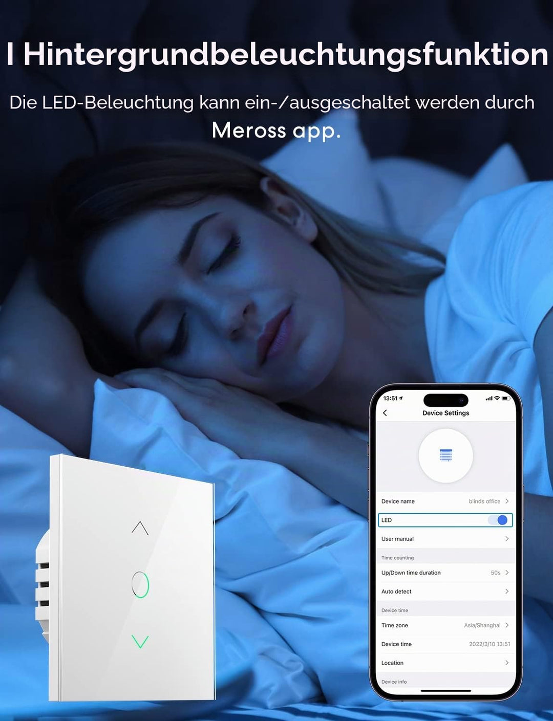 meross WLAN Rolladenschalter funktioniert mit Homekit, Alexa Rolladen, Smart Jalousien Schalter benö