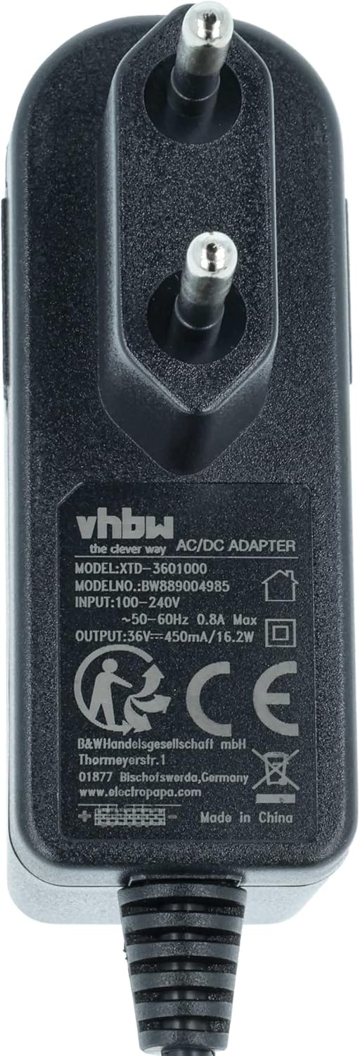 vhbw Netzteil kompatibel mit Wolf-Garten Li-Ion Power 34 4919000 Serie A (2008) Rasenmäher - 11,5 cm