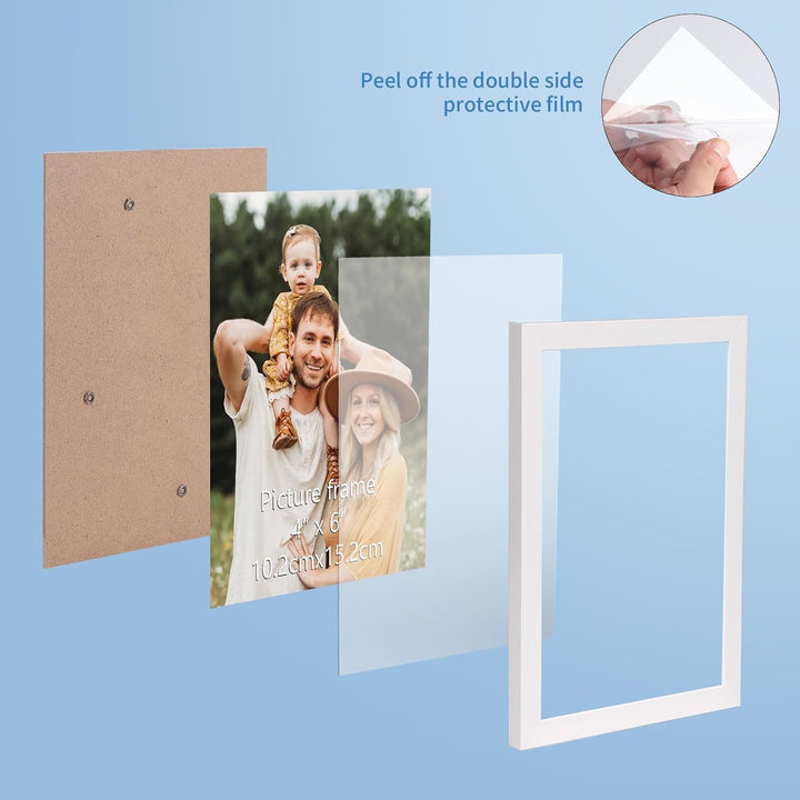 Hoikwo 18 Stück Bilderrahmen Set 10x15 cm, Weiss Fotorahmen Collage für Wohnzimmer Schlafzimmer Kind