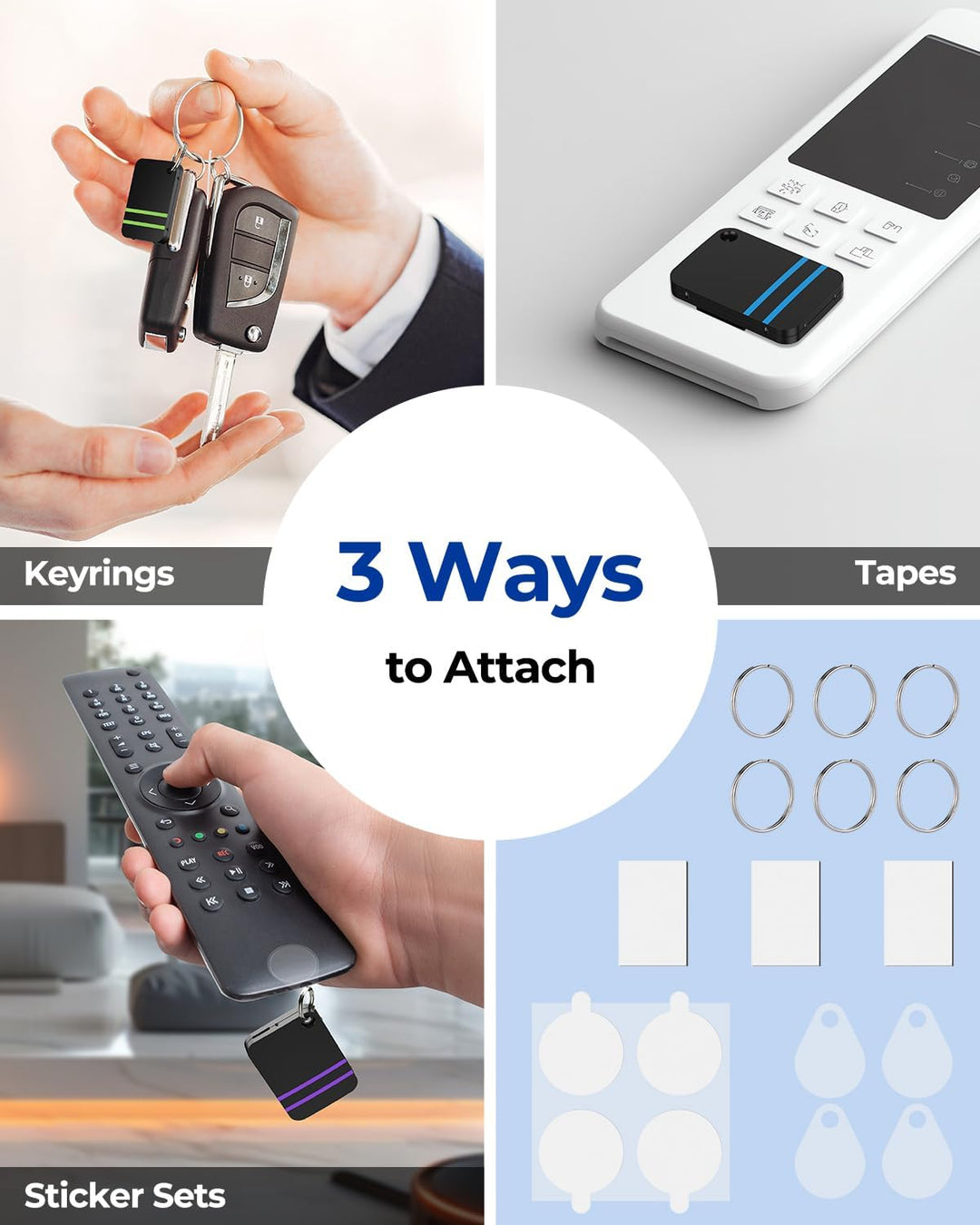 Schlüsselfinder, Esky Key Finder mit 2 RF Sender, schlüsselfinder anhänger mit 6 Empfängern, Haustie