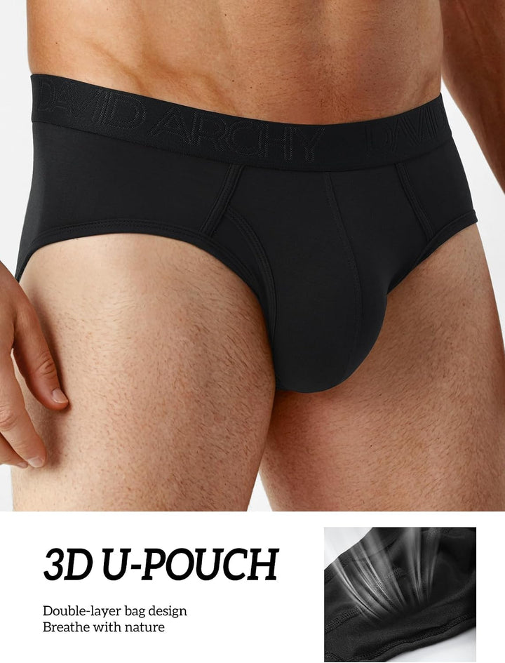 DAVID ARCHY Herren Slips Mehrpack Unterwäsche 4-Wege-Stretch Unterhosen Slip Ultraweich Atmungsaktiv