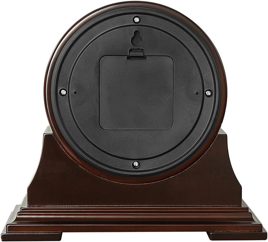 MPM Quality Retro Wood Tischuhr, Traditionelle und Elegante Holztischuhr, Präziser Quarz-Schrittmoto