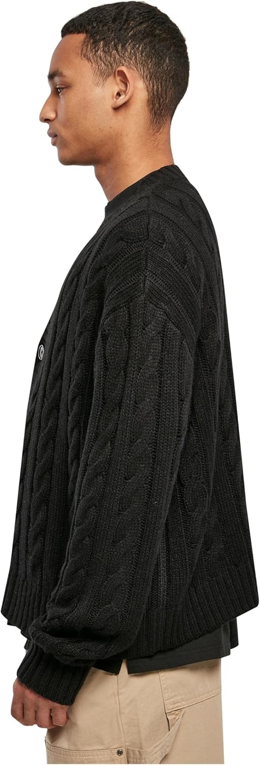Urban Classics Herren Boxy Cardigan Sweatshirts S Schwarz, S Schwarz