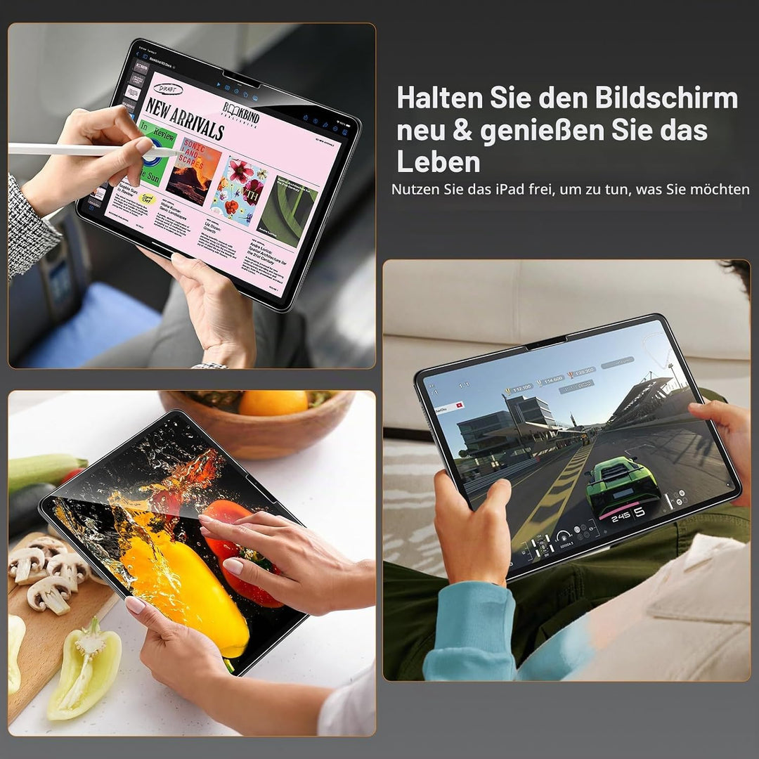 SPARIN 2 Stück Panzer Schutz Glas für iPad Pro 13 Zoll M4 (2024) Schutzfolie, Auto-Installation, Dis