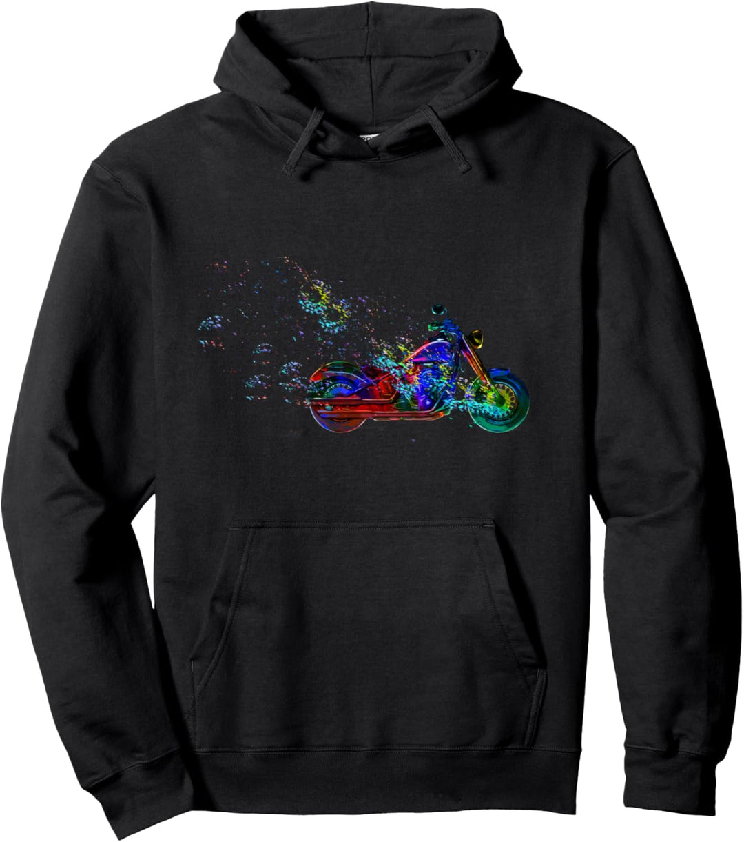 Motorrad Feenstaub Regenbogen Pullover Hoodie