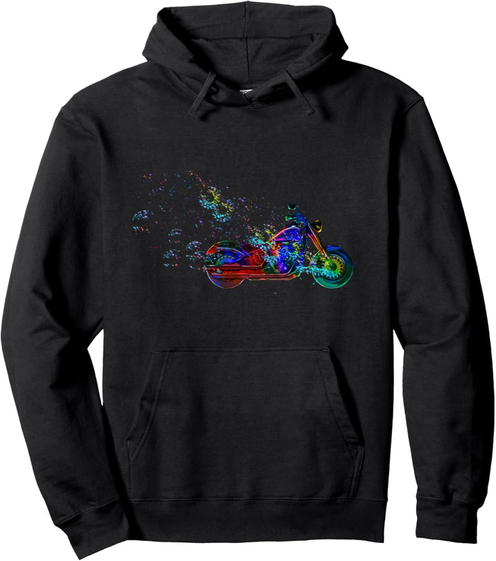 Motorrad Feenstaub Regenbogen Pullover Hoodie