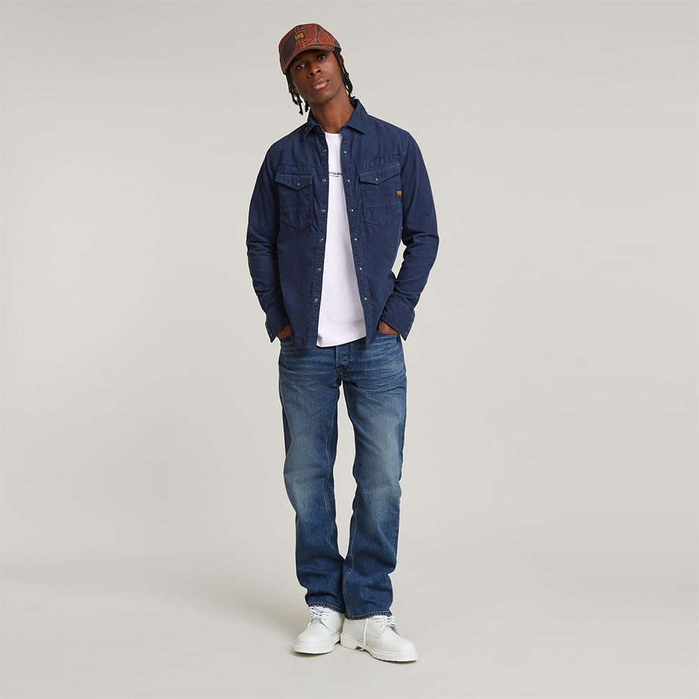 G-STAR Herren Dakota Slim Hemd Shirt, Blau (Dk Sea Blue Gd D25223-c436-g702)