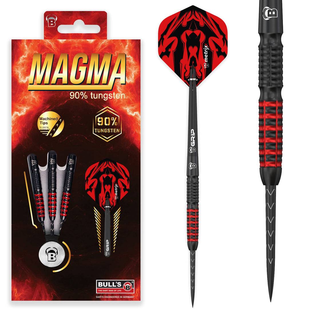 BULL'S Magma Dart, Schwarz/Rot, 23 g