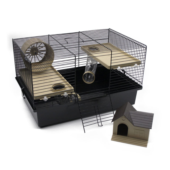 Interzoo Hamsterkäfig, Käfig, Matt mit super Ausstattung in beige