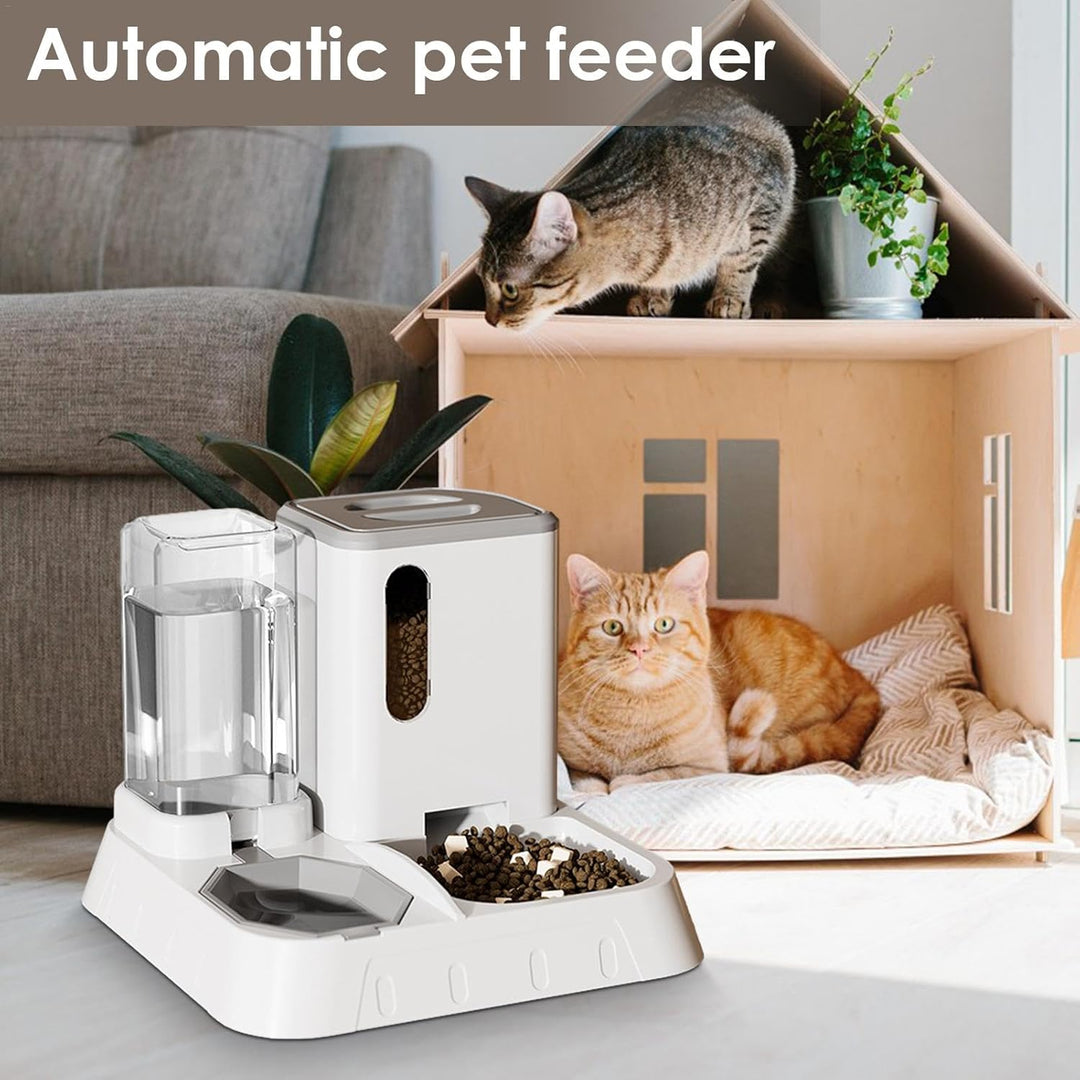 Futter- Und Wasserspender Für Katzen, Automatischer Futterautomaten Für Katzen & Kleine Hunde, 2 In