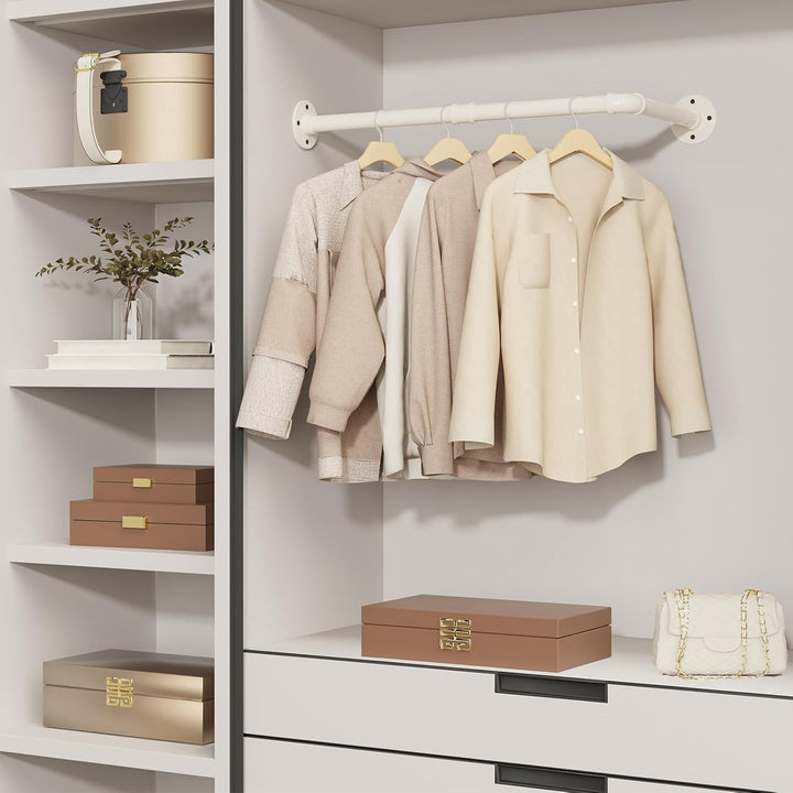 YheenLf Garderobenstange Wand L Form, Kleiderstange Industrial, Platzsparenders Kleiderständer für d