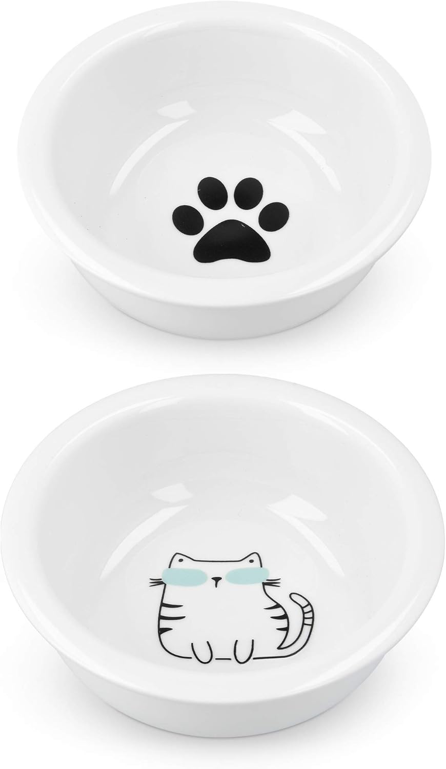 Navaris Futternapf Katze Futterstation Set - Keramiknapf für Katzen Hunde - Keramik Fressnapf Set Fu