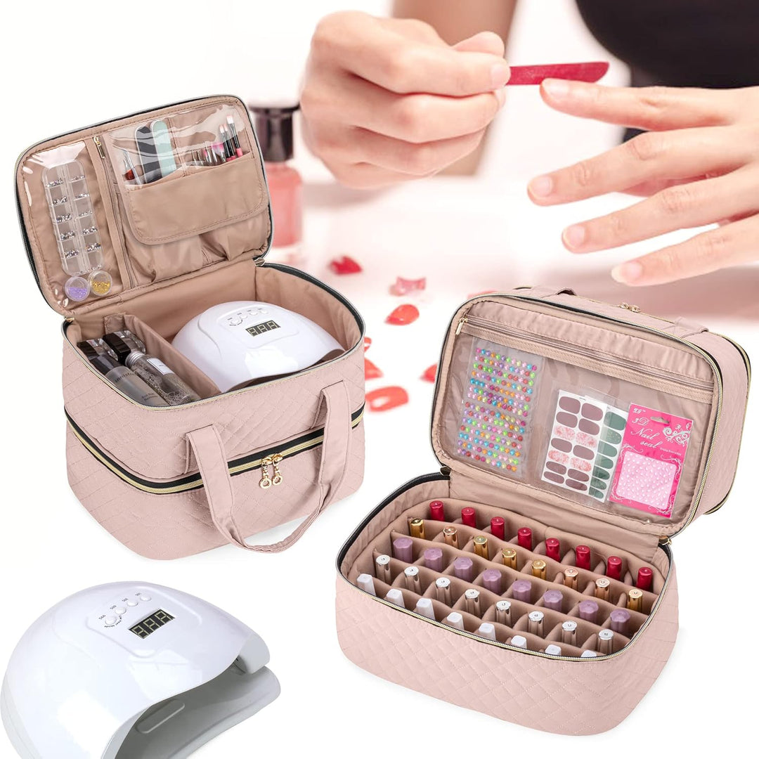 Yarwo Nagellack Tasche Organizer, Nagellack Aufbewahrung für 50 Flaschen Nagellack (bis zu 15 ML) un