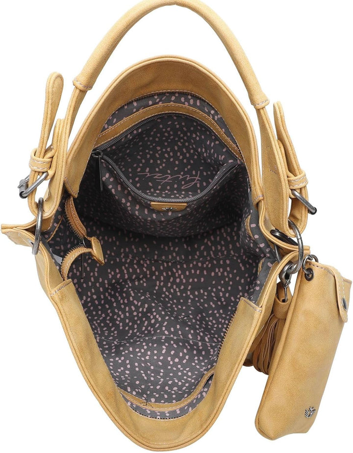 Fritzi aus Preussen Damen Fritzi 1 Big Hobo Schultertasche Honey Mustard, Honey Mustard
