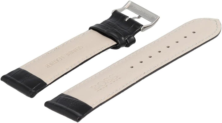 Hugo Boss Uhrenarmband 22mm Leder Schwarz Kroko - 659302186