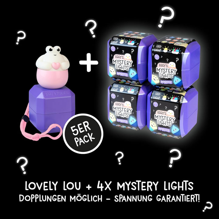 MegaLight Blind Box Mini Nachtlichter für Kinder 5er Pack | Serie 2 | Monster | Mystery Box | Lovely