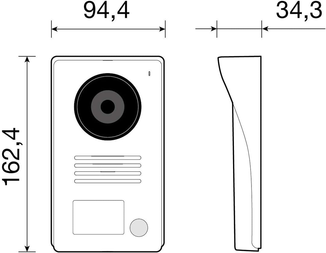 VIMAR K40910 Videosprechenalagen-Set enthält Freisprech-Videohaustelefon LCD 7in, 1-Taste Klingeltab