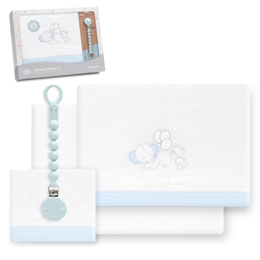 Interbaby - Bettwäsche-Set für Kinderbett, 60 x 120 cm, 100% Polyester, warm, inklusive Spannbettlak