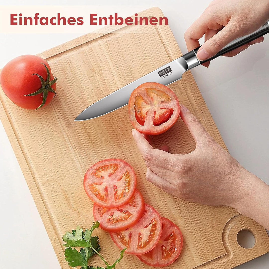 MDHAND Obstmesser Kochmesser Allzweckmesser Profi 13 cm Scharf Küchenmesser Chefmesser aus rostfreie