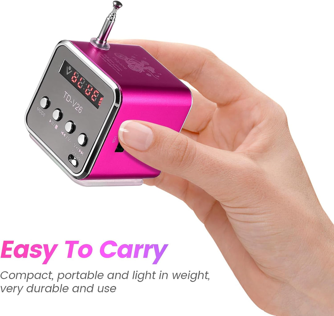 ULTECHNOVO Mini Radio Mit Batterie Td-V26 Mini Drahtloser Musikplayer Stereolautsprecher Mp3 Mp4 Mus