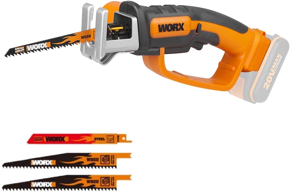 WORX WG894E.9 Säbelsägen 20V - ideal für Sägearbeit mit Holz/Stahl - max. Schnittiefe 60mm - PowerSh