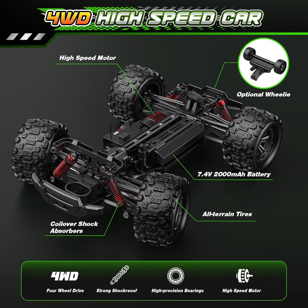 1:14 Ferngesteuertes Auto - 4WD RC Auto Monstertruck Ferngesteuert, 50 KM/H, All Terrains Offroad RC