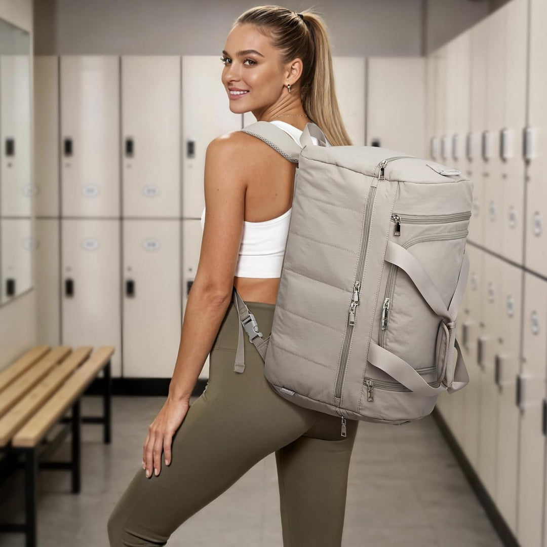 G4Free 45L Grosse Sporttasche für Damen mit Mehreren Reissverschlussfächern Camel 47 x 31 x 29 cm, C